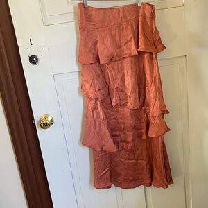 Maeve Asymmetrical Skirt in Rust